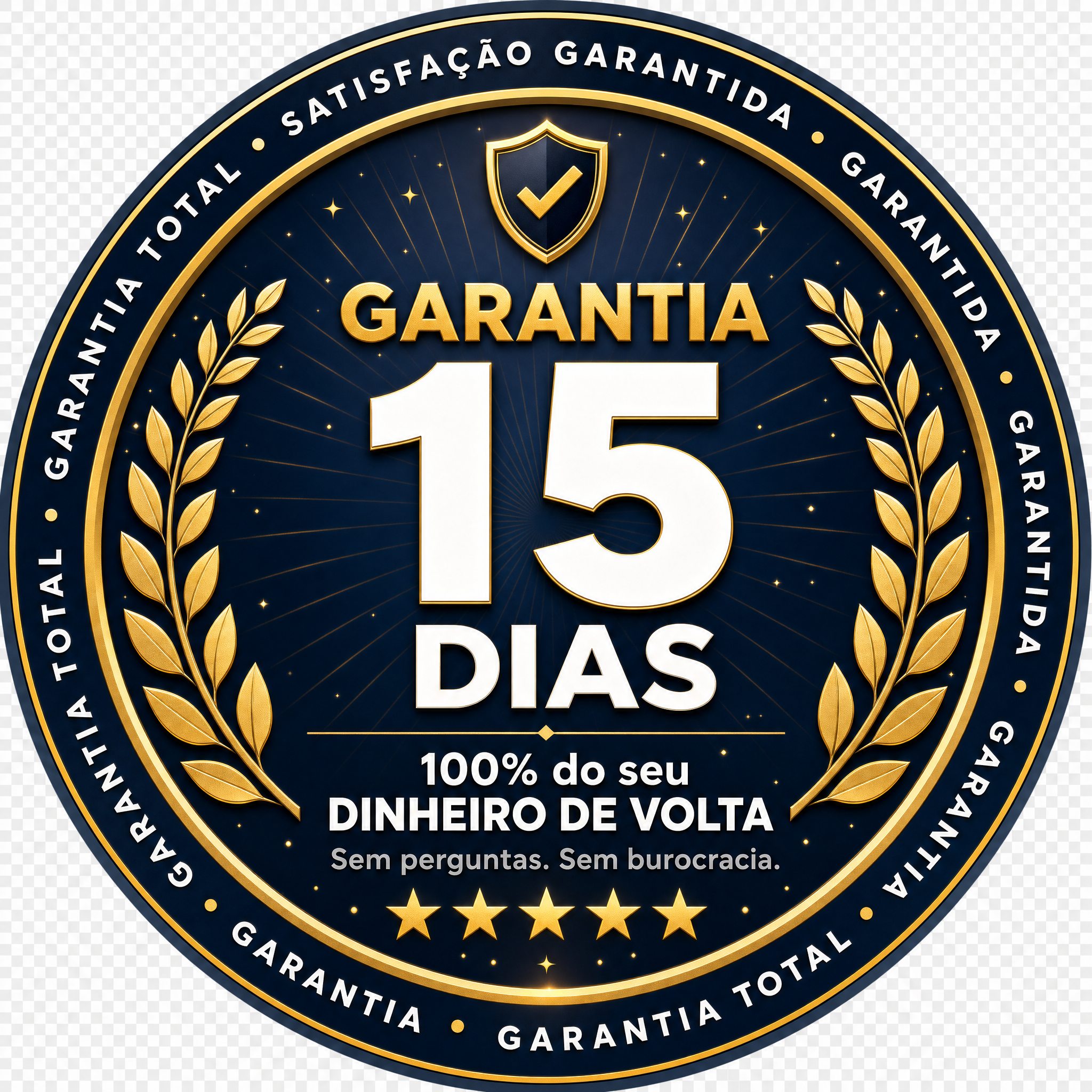 Selo de Garantia 15 dias — 100% do seu dinheiro de volta